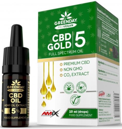 AMIX GreenDay ProVEGAN CBD GOLD 20% -10ml Drops Unflavored (Ízesítetlen)