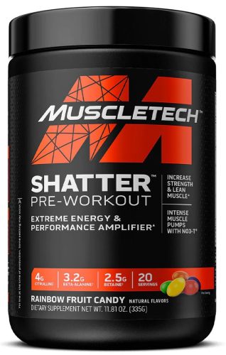 Muscle Tech Shatter Pre-Workout 334g Rainbow Fruit Candy (Gyümölcspuncs)