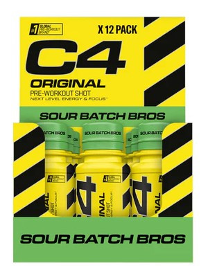 Cellucor Karton C4 Original Pre-Workout Shots 12x60ml Sour Batch Bros (Savanyú Cukorka)