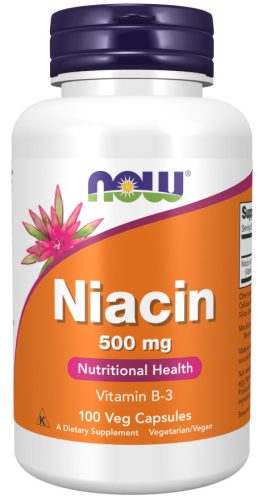 Now Foods Niacin 500mg (Vitamin B-3) 100 Veg Capsules 100 Kapszula