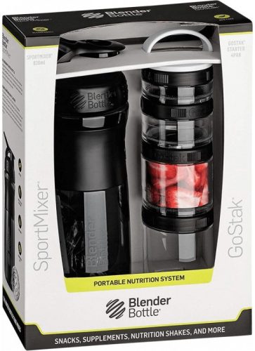 Blender Bottle Combo Pak Sportmixer Go Stack Black (Fekete) 28oz Shaker + Go Stack Starter 4 Pak
