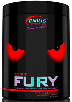 Genius Nutrition Fury Extreme 400g Raspberry Bomb (Málna)