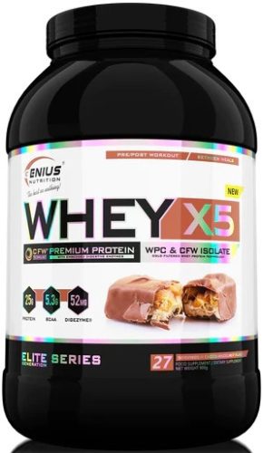 Genius Nutrition Whey X5 900g Choco Hazelnut (Csokoládé Mogyoró)