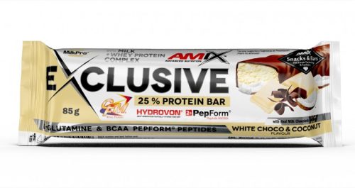 AMIX Exclusive Protein Bar 85g White Chocolate Coconut (Fehércsokoládé Kókusz)