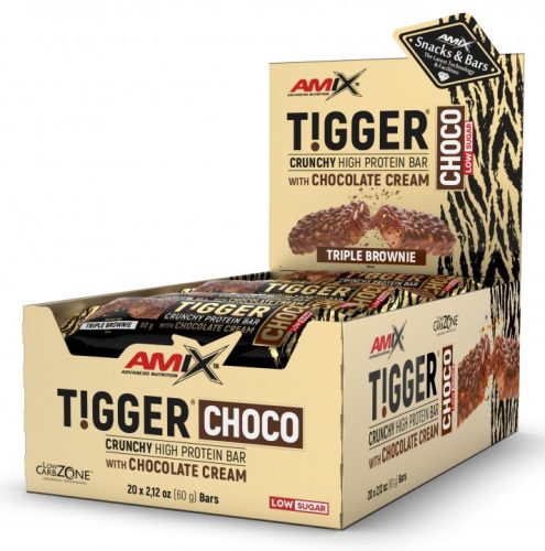AMIX Karton Tigger Choco Protein Bar 20x60g Triple Brownie (Brownie)