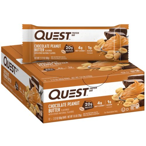 Quest Nutrition Karton Quest Bar 12x60g Chocolate Peanut Butter (Csokoládé Mogyoróvaj) EXP.:2026/05/29