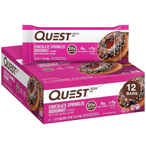 Quest Nutrition Karton Quest Bar 12x60g Chocolate Sprinkled Doughnut (Csokoládé Fánk)