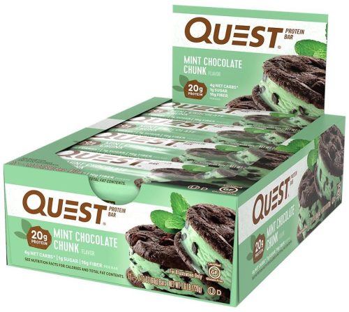 Quest Nutrition Karton Quest Bar 12x60g Mint Chocolate Chunk (Menta Csokoládé)