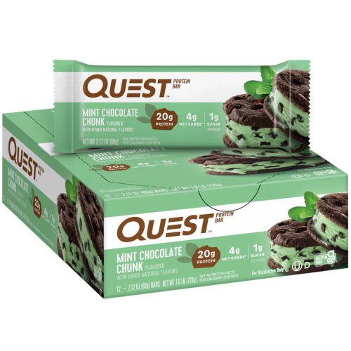 Quest Nutrition Karton Quest Bar 12x60g Mint Chocolate Chunk (Menta Csokoládé) EXP.:2026/03/28
