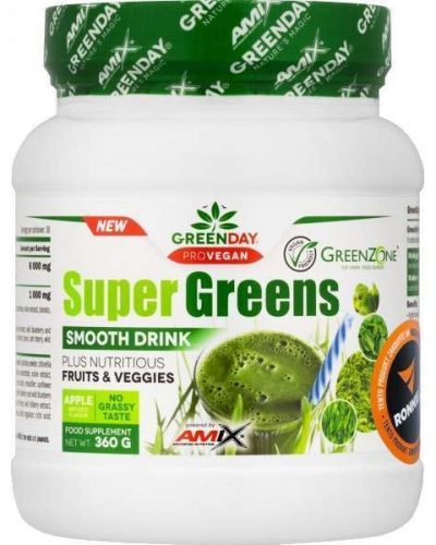 AMIX GreenDay ProVEGAN Super Greens Smooth Drink 360g Green Apple (Zöldalma)