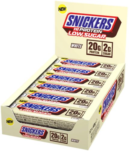 Snickers&Mars Karton HiProtein Bar 12x51-59g SNICKERS LOW SUGAR WHITE (Fehércsoki) EXP.:2025/11/11