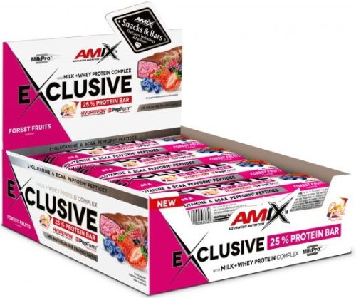 AMIX Karton Exclusive Protein Bar 12x85g Forest Fruit (Erdei Gyümölcs)