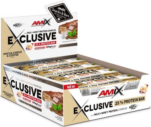 AMIX Karton Exclusive Protein Bar 12x85g Moca Chocolate Coffee (Csokoládé Kávé)
