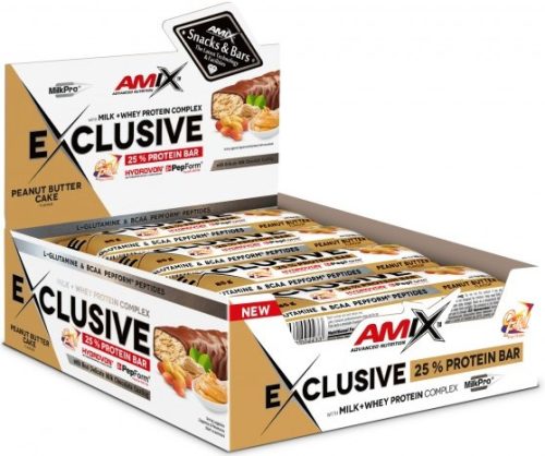 AMIX Karton Exclusive Protein Bar 12x85g Peanut Butter Cake (Mogyoróvaj Torta)