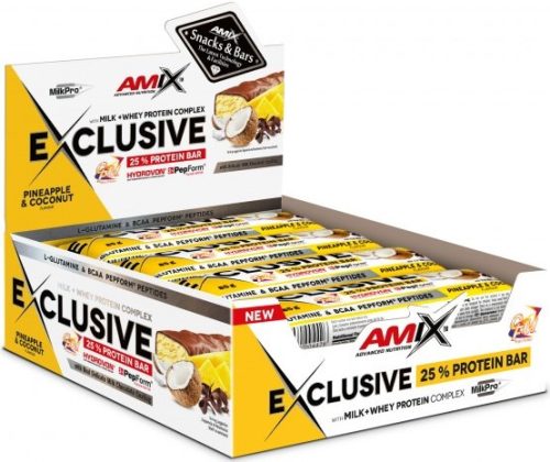 AMIX Karton Exclusive Protein Bar 12x85g Pineapple Coconut (Ananász Kókusz)