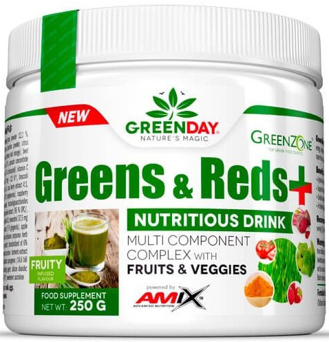 AMIX GreenDay ProVEGAN Greens & Reds+ 250g Fruity Infused (Gyümölcs)
