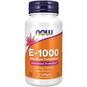   Now Foods E-1000 Natural With Mixed Tocopherols 50 Softgels 50 Gélkapszula