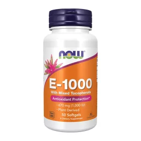 Now Foods E-1000 Natural With Mixed Tocopherols 50 Softgels 50 Gélkapszula