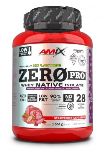 AMIX ZeroPro® Protein 1000g Strawberry Ice Cream (Eper)