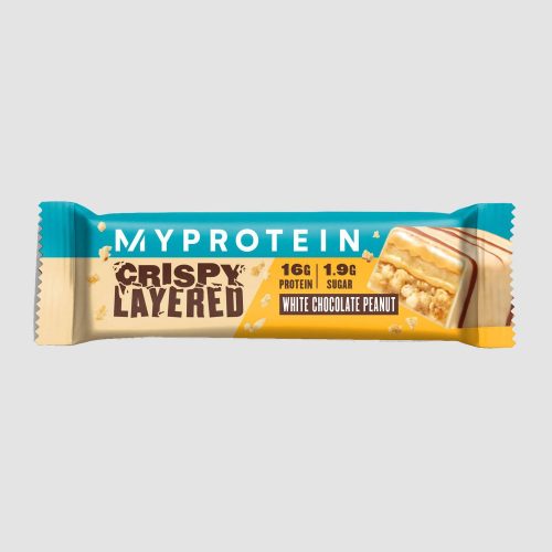 Myprotein Crispy Layered Bar 58g White Chocolate Peanut (Fehércsokoládé Mogyoró)