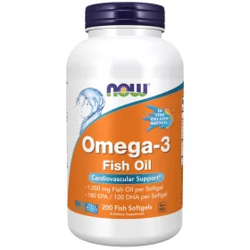   Now Foods Omega-3 Fish Oil 1000mg In Fish Gelatin Softgel 200 Fish Softgel 200 Gélkapszula