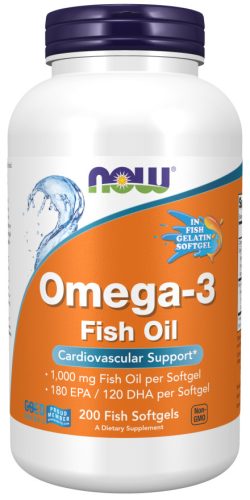 Now Foods Omega-3 Fish Oil 1000mg In Fish Gelatin Softgel 200 Fish Softgel 200 Gélkapszula