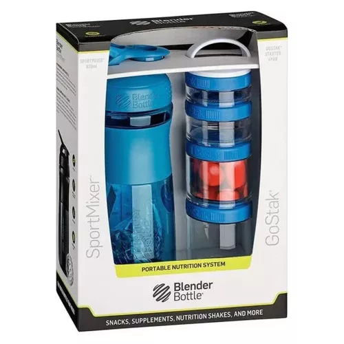 Blender Bottle Combo Pak Sportmixer Go Stack Cyan (Kék) 28oz Shaker + Go Stack Starter 4 Pak