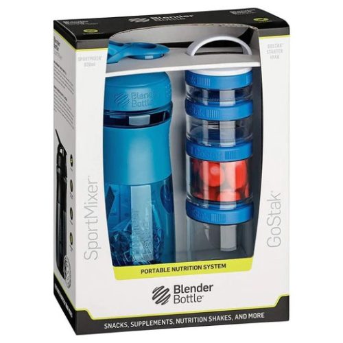 Blender Bottle Combo Pak Sportmixer Go Stack Teal (Kék) 28oz Shaker + Go Stack Starter 4 Pak