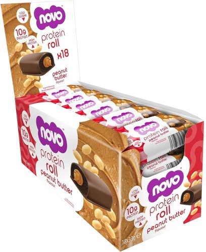 Novo Karton Protein Roll Bar 18x33g Peanut Butter (Mogyoróvaj)