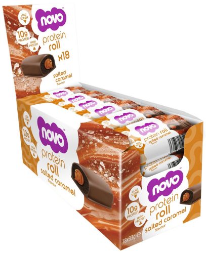 Novo Karton Protein Roll Bar 18x33g Salted Caramel (Sós Karamell)