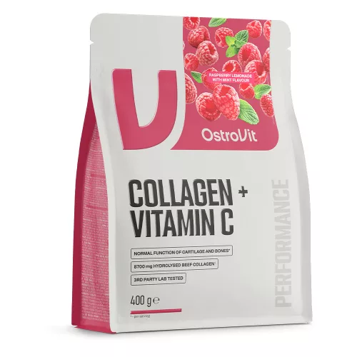 OstroVit Collagen + Vitamin C 400g Raspberry Lemonade Mint (Málna Limonádé Menta)