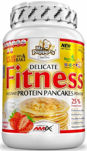 AMIX Mr.Poppers Fitness Protein Pancakes 800g Strawberry Yoghurt (Eper Yoghurt)