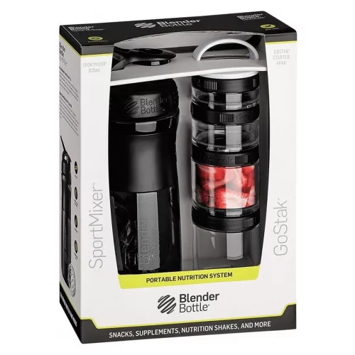 Blender Bottle Combo Pak Sportmixer Go Stack 28oz Shaker + Go Stack Starter 4 Pak