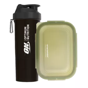   SmartShake Food Storage Container 800ml + Smartshake Optimum Nutrition 800ml Black (Fekete) Kapszulatartóval 